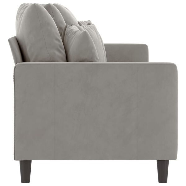 vidaXL Trivietė sofa, &scaron;viesiai pilkos spalvos, 210cm, aksomas