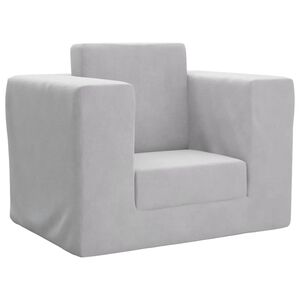 vidaXL Vaiki&scaron;ka sofa-lova, &scaron;viesiai pilkos spalvos, mink&scaron;tas pliu&scaron;as