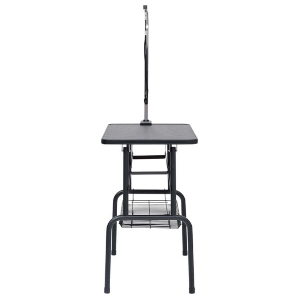 vidaXL Reguliuojamas šunų priežiūros stalas su 1 kilpa ir krepšiu