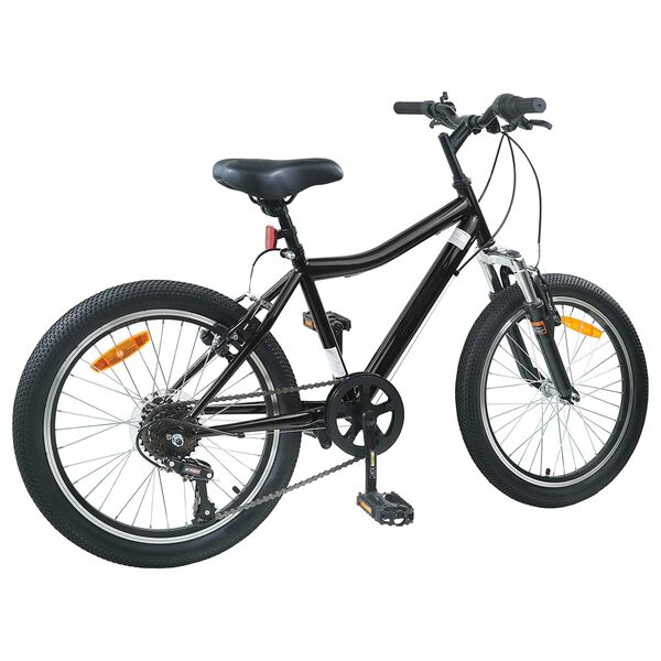 vidaXL Vaikų Dviratis 20 Colių 6-Speed 6-11 metų amžiaus Juoda