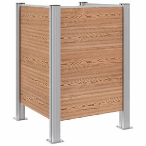 vidaXL Atliekų konteinerio tvora Ruda 85 x 85 x 115 cm Alavas ir WPC