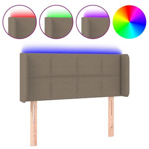 vidaXL Galvūgalis su LED, taupe spalvos, 93x16x78/88cm, audinys