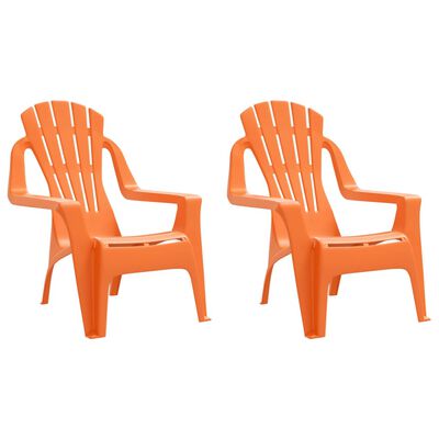vidaXL Vaikiškos sodo kėdės, 2vnt., oranžinės, 37x34x44cm, PP
