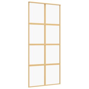 vidaXL Stumdomos durys, auksinės, 90x205cm, ESG stiklas ir aliuminis