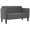 vidaXL Dvivietė sofa, tamsiai pilka, 111 cm, audinys