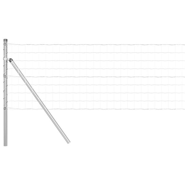 vidaXL Tvora su stulpais Sidabro 0,6 x 10 m Plienas ir PVC