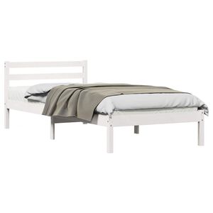 vidaXL Lovos rėmas Balta 215,5 x 85,5 x 69,5 cm Kietas pu&scaron;ies medis