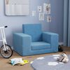 vidaXL Vaikiška sofa-lova, mėlynos spalvos, minkštas pliušas