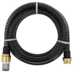 vidaXL Siurbimo žarna su žalvarinėmis jungtimis, juoda, 1,1", 3m, PVC