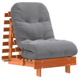 vidaXL Futono sofa-lova su čiužiniu, va&scaron;ko ruda, 60x206x11cm, pu&scaron;is