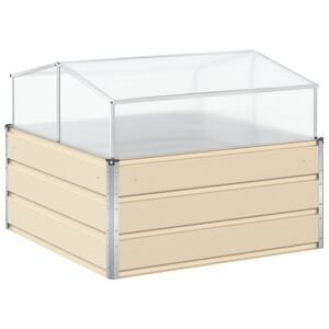 vidaXL Lovelis Ivory 100 x 100 x 77 cm Cinkuota plienas