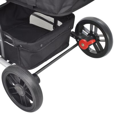 vidaXL 2-in-1 Vaikiškas sulankstomas vežimėlis, aliuminis, mėl./juodas