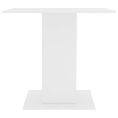 vidaXL Valgomojo stalas, baltos spalvos, 80x80x75 cm, apdirbta mediena