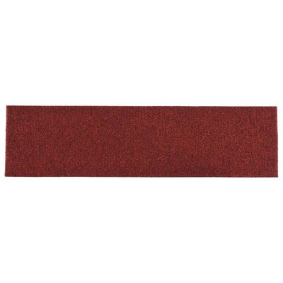 vidaXL Lipnūs laiptų kilimėliai, 15vnt., raudoni, 76x20cm