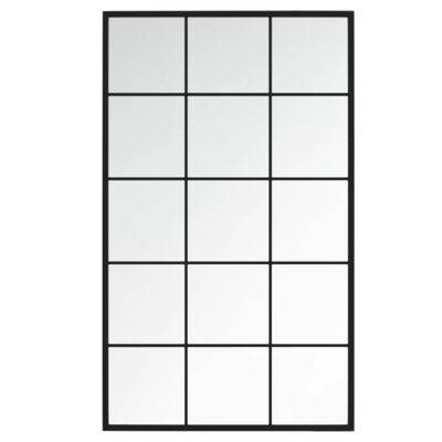 vidaXL Sieninis veidrodis, juodos spalvos, 100x60cm, metalas