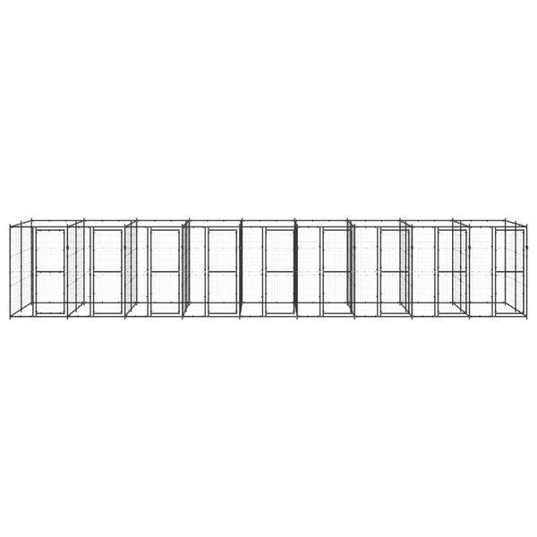 vidaXL Lauko voljeras &scaron;unims, plienas, 21,78m&sup2;