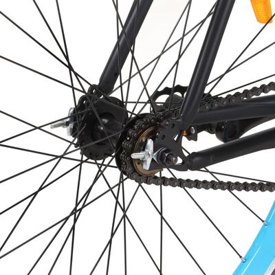 vidaXL Fiksuotos pavaros dviratis, juodas ir mėlynas, 700c, 55cm