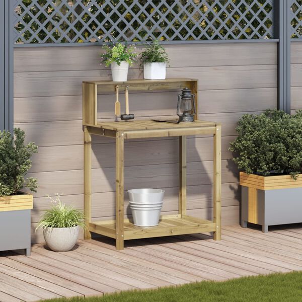 vidaXL Sodinimo stalas su lentynomis, 82,5x50x109,5cm, pu&scaron;is