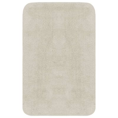vidaXL Vonios kilimėlių rinkinys, 2d., audinys, baltos spalvos
