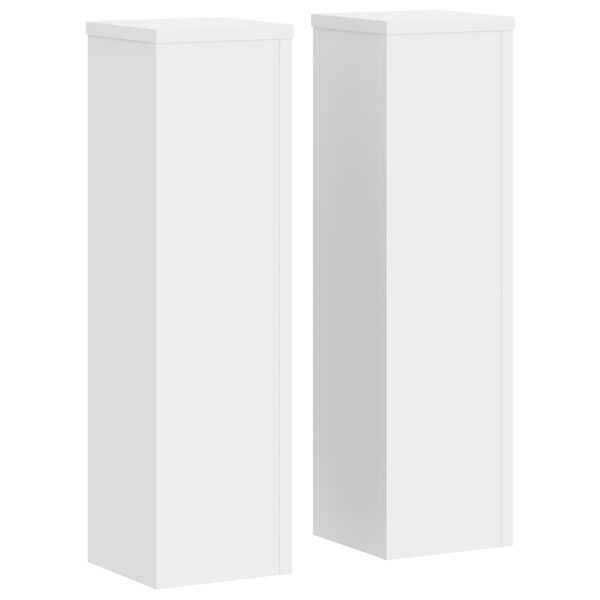 vidaXL Stovai augalams, 2vnt., balti, 17x17x60cm, apdirbta mediena