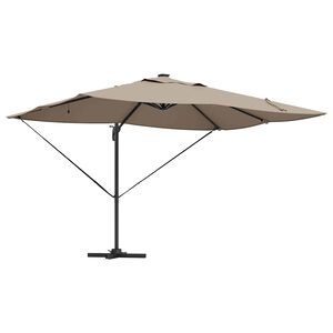 vidaXL Skėtis nuo saulės su užraktu Taupe 352 x 251 x 265 cm