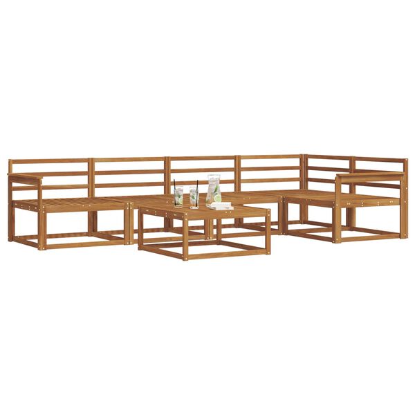 vidaXL Lauko sofos komplektas 6 pcs Natūrali Kietos akacijos mediena