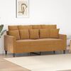 vidaXL Dvivietė sofa, rudos spalvos, 140cm, aksomas