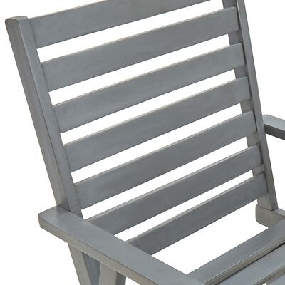 vidaXL Lauko valgomojo kėdės, 4vnt., pilkos, akacijos medienos masyvas