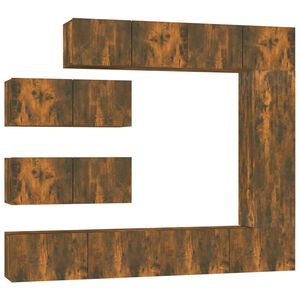 vidaXL TV spintelių komplektas, 7 dalių, dūminio ąžuolo, mediena