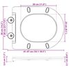 vidaXL Tualeto sėdynė Juoda 44 x 36,4 x 3,4 cm Duroplastas
