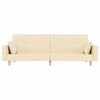 vidaXL Dvivietė sofa-lova su dvejomis pagalvėmis, kreminė, audinys