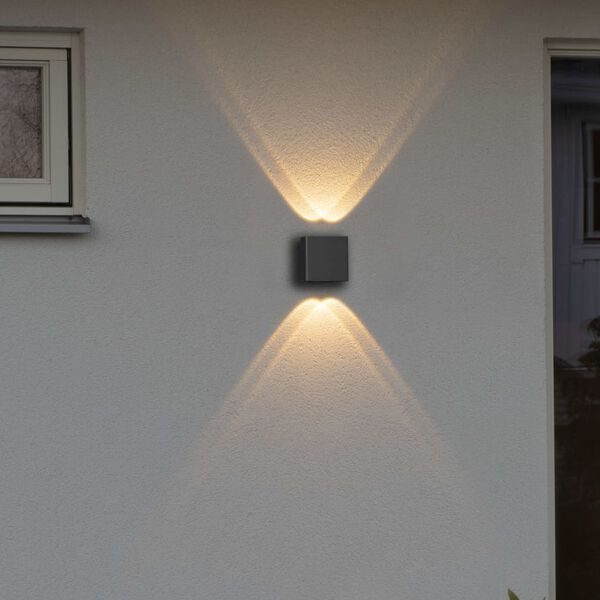 KONSTSMIDE Sieninis LED &scaron;viestuvas Chieri, antracito spalvos, 1x4W