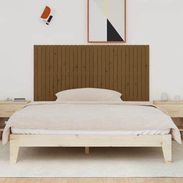 vidaXL Sieninis galvūgalis, medaus rudas, 185x3x90cm, pu&scaron;ies masyvas