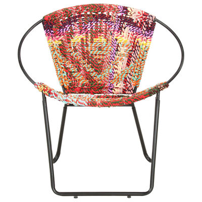 vidaXL Apskrita kėdė, įvairių spalvų, chindi audinys