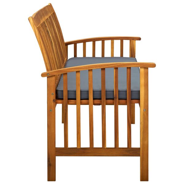 vidaXL Sodo suoliukas su pagalvėle, 147cm, akacijos medienos masyvas