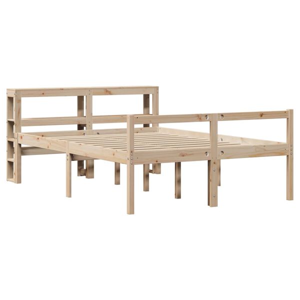 vidaXL Lova senjorams su galvūgaliu, 140x190 cm, medienos masyvas