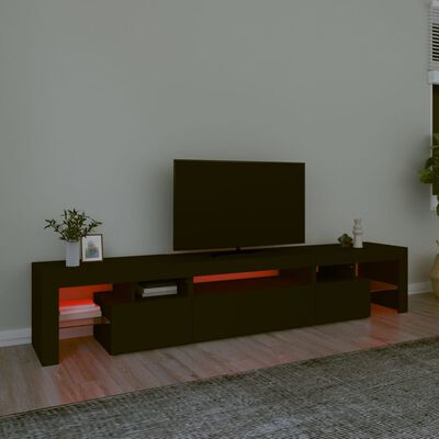 vidaXL Televizoriaus spintelė su LED apšvietimu, juoda, 215x36,5x40cm