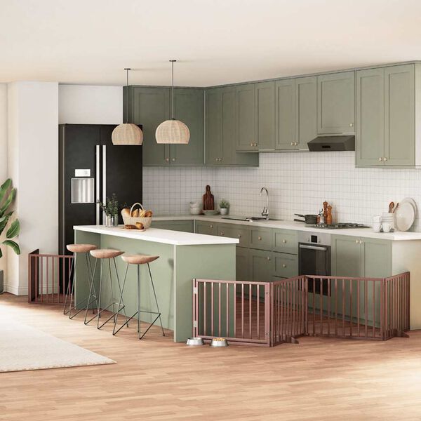 vidaXL Varteliai &scaron;unims su durimis, 8 segmentai, rudi, 640cm, tuopa