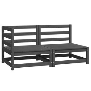 vidaXL Sodo poilsio baldų komplektas, 2 dalių, pilkas, pu&scaron;ies masyvas