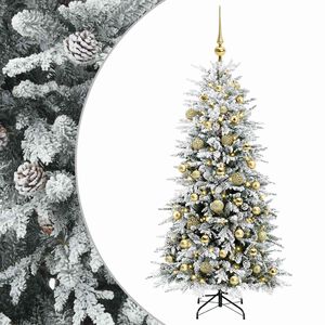 vidaXL Dirbtinė Sulankstoma Kalėdų Eglutė 120 cm 150 LED &Scaron;ilta balta