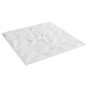 vidaXL Sienų plok&scaron;tės 12 vnt. 50 x 50 cm Balta XPS Putplastis