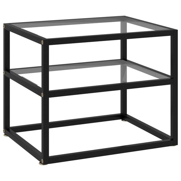 vidaXL Konsolinis staliukas, skaidrus, 50x40x40cm, grūdintas stiklas