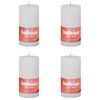 Bolsius Žvakės Shine, 4vnt., debesų baltos, 130x68mm, cilindro formos