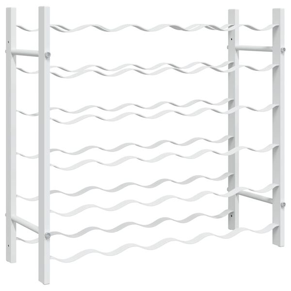 vidaXL Vyno laikiklis 36 buteliams, baltos spalvos, metalas