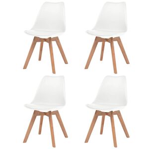 vidaXL Valgomojo kėdės, 4vnt., baltos spalvos, plastikas