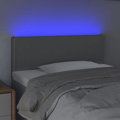 vidaXL Galvūgalis su LED, šviesiai pilkas, 90x5x78/88cm, audinys