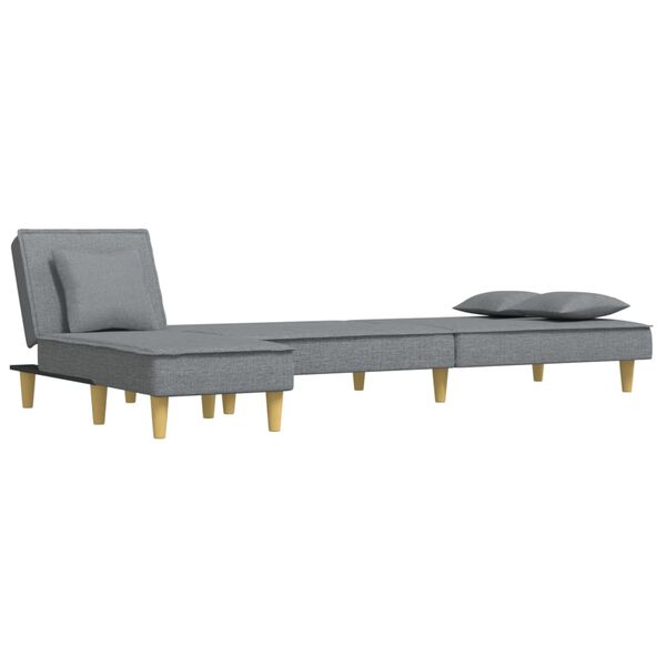 vidaXL L formos sofa-lova, &scaron;viesiai pilka, 255x140x70cm, audinys