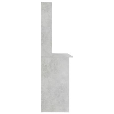 vidaXL Stalas su lentynomis, betono pilkos sp., 110x45x157cm, MDP