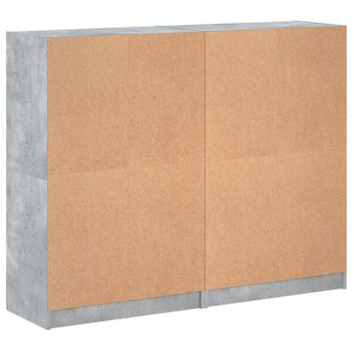vidaXL Knygų spinta su durelėmis, betono pilka, 136x37x109cm, mediena