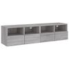 vidaXL Sieninės TV spintelės, 2vnt., pilkos, 60x30x30cm, mediena